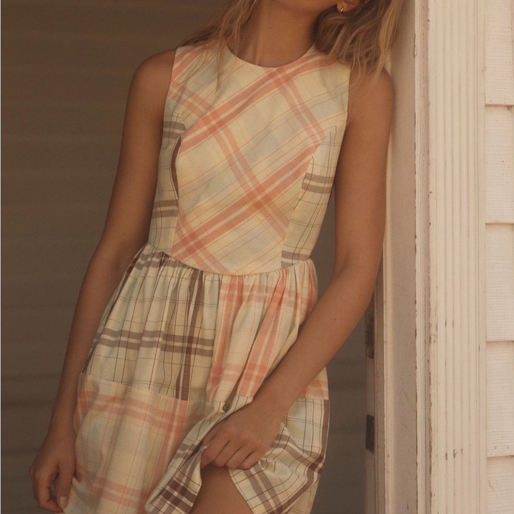 NWT Lyrebird sleeveless plaid nap mini dress by Anthropologie